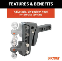 Curt Rebellion XD Adjustable Cushion Hitch, 15k 2" Shank w/ 2" & 2-5/16" Balls  • 45951