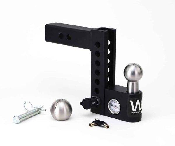 Weigh Safe 6" Drop Adjustable Hitch, 2" Shank, Built-in Scale, 2" Stainless Steel Ball, 12,500 LBS GTW  • AWS6-2