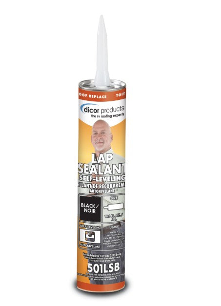 Dicor Self-Leveling Lap Sealant - 10.3 oz. Tube, Black  • 501LSB-1