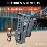 Curt  Rebellion XD Adjustable Cushion Hitch, 2-1/2" Shank, 2" and 2-5/16" Balls, 20K  • 45955