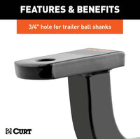 Curt Class 1 Ball Mount, 1-1/4" Shank, 2,000 LBS, 3-3/4" Rise  • 45023