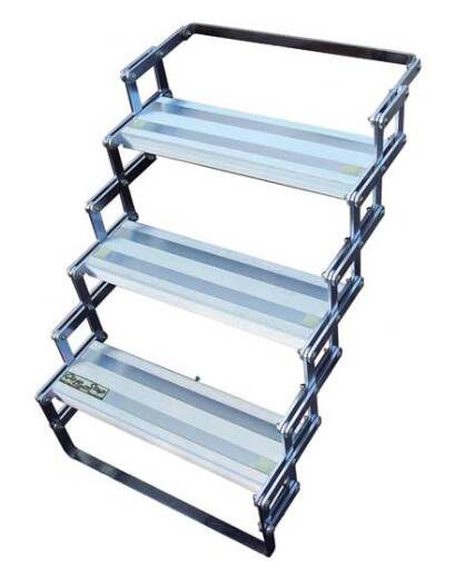 Torklift GlowStep 20"W x 8"D x 6"R Aluminum Silver 4 Entry Steps  • A7804