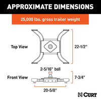 Curt Spyder 5th Wheel Rail Gooseneck Hitch with 2-5/16" Ball, 25K  • 16085