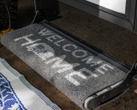 Camco RV Wrap Around Step Rug, Fits 18-Inch Wide Steps- Welcome Home, Gray / White  • 53196