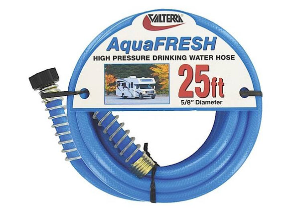 Valterra AquaFRESH Blue High Pressure Drinking Water Hose with Hose Savers 5/8" x 25'  • W01-9300