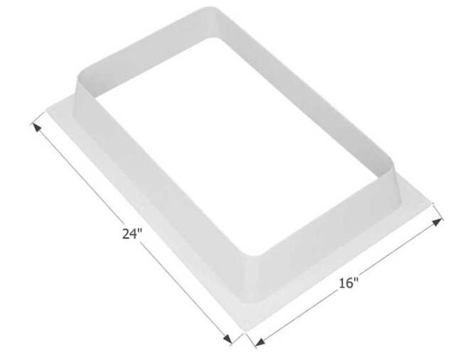 Icon RV Skylight Garnish, 22" x 14" - Polar White  • 01936