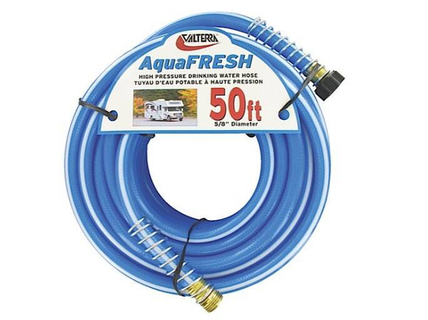 Valterra AquaFRESH Blue High Pressure Drinking Water Hose with Hose Savers 5/8" x 50'   • W01-9600