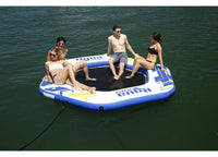 Aqua Leisure Hex Dock Inflatable Island with Pump & Backpack – 10 ft. Diameter  • APR20922