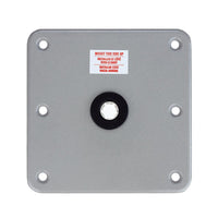 Attwood Lock'N-Pin 7" x 7" Clear Coat Aluminum Non-Threaded Square Base with Acetal Bushing for 3/4" D Post  • 67749