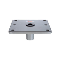 Attwood Lock'N-Pin 7" x 7" Clear Coat Aluminum Non-Threaded Square Base with Acetal Bushing for 3/4" D Post  • SP-67749