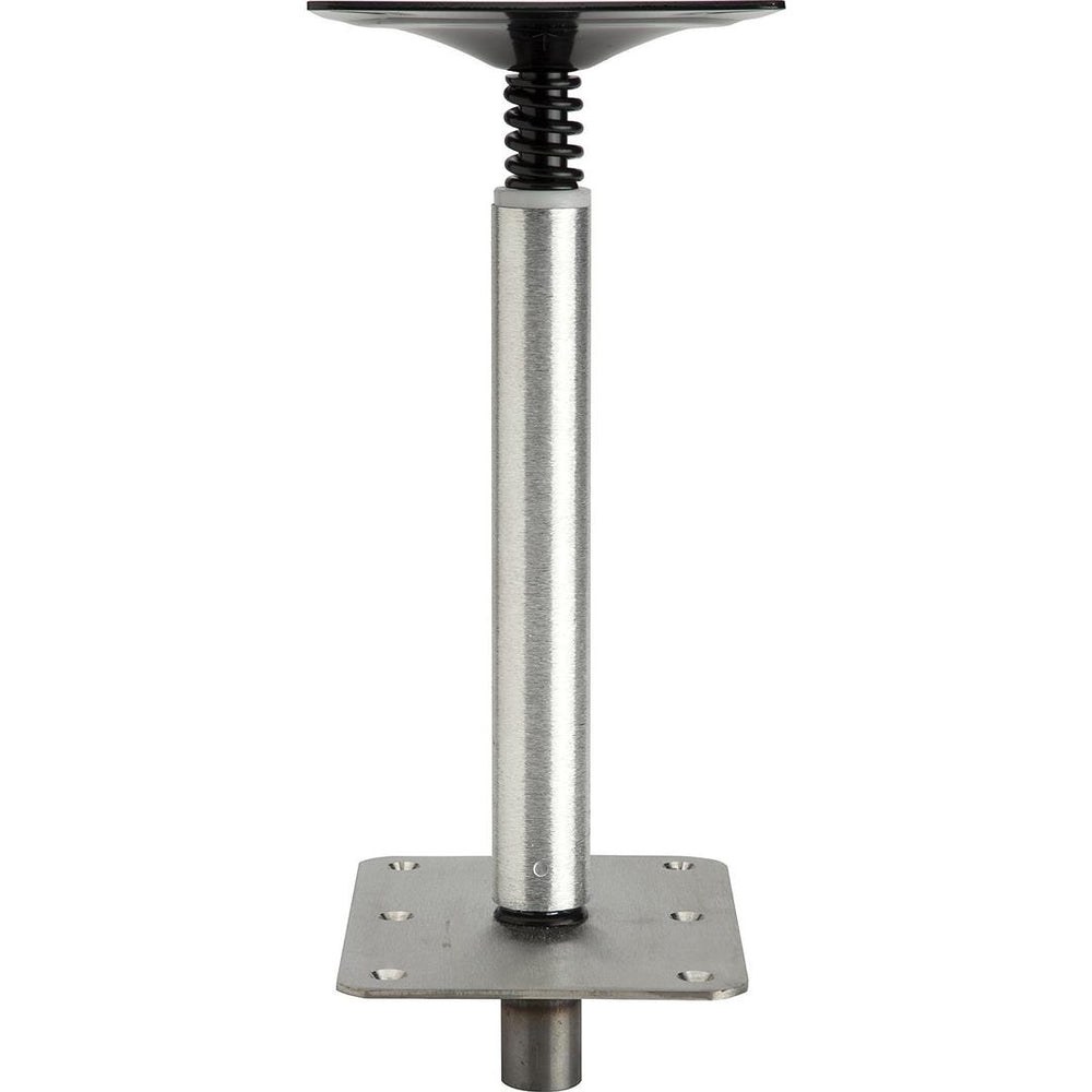 Attwood 075 Series 11" H x 3/4" D Aluminum Non-Threaded Fixed Post with Seat Mount & 7" x 7" Non-Threaded SS Square Base  • 97739