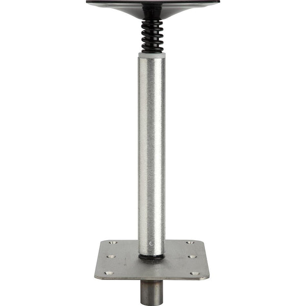 Attwood 075 Series 11" H x 3/4" D Aluminum Non-Threaded Fixed Post with Seat Mount & 7" x 7" Non-Threaded SS Square Base  • 97739