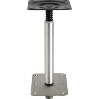 Attwood 075 Series 11" H x 3/4" D Aluminum Non-Threaded Fixed Post with Seat Mount & 7" x 7" Non-Threaded SS Square Base  • 97739