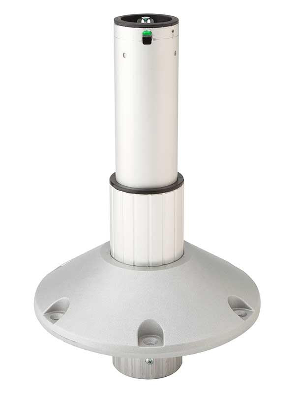 Attwood 278 Air Series 9-12" H x 2-7/8" D Gray Adjustable Post with 2.75" Below Deck Round Base  • 278AOP0912-BD-1