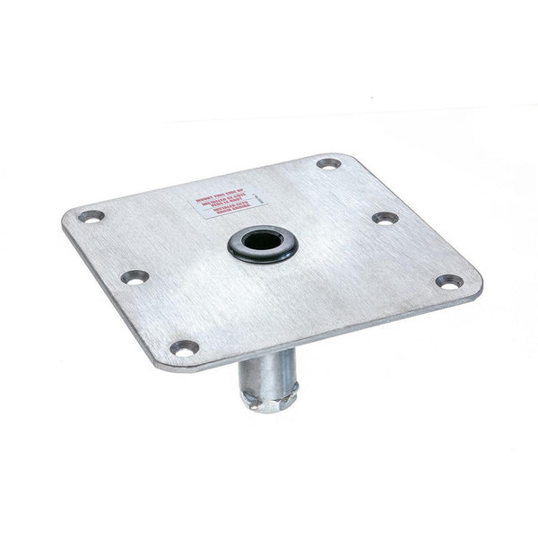 Attwood Lock'N-Pin 7" x 7" Stainless Steel Non-Threaded Square Base with Nylon Bushing & Steel Lip Tube for 3/4" D Post  • SP-67739