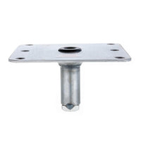 Attwood Lock'N-Pin 7" L x 7" W Zinc Plated Steel Threaded Square Base with Nylon Bushing for 3/4" D Post  • SP-67739-T