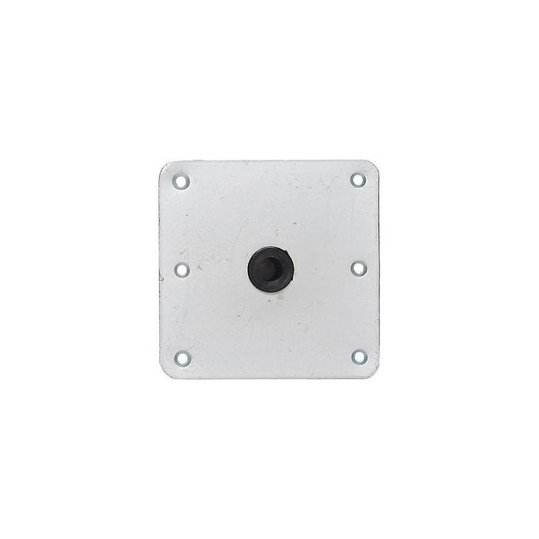 Attwood Lock'N-Pin 7" x 7" Zinc Plated Steel Threaded Square Base with Nylon Bushing for 3/4" D Post  • 67729-T