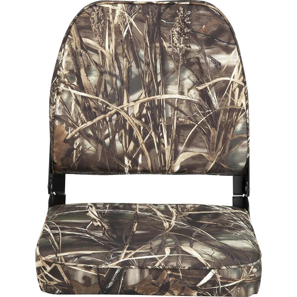 Attwood Camo Low Back Folding Boat Seat 16" H x 7" W x 16" D  • 98395CAMO