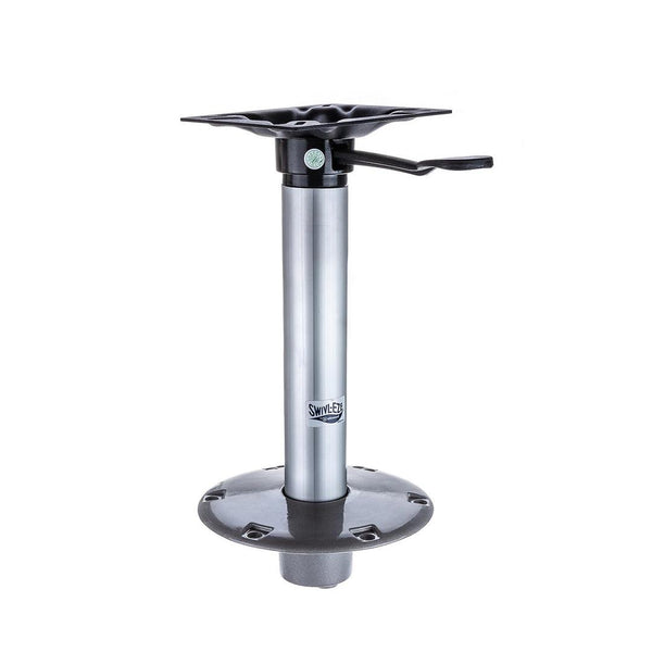 Attwood 238 Series 13" H x 2-3/8" D Satin Aluminum Fixed Post with Seat Mount & Round Base  • 23813-7