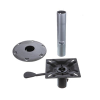 Attwood 238 Series 13" H x 2-3/8" D Satin Aluminum Fixed Post with Seat Mount & Round Base  • 23813-7