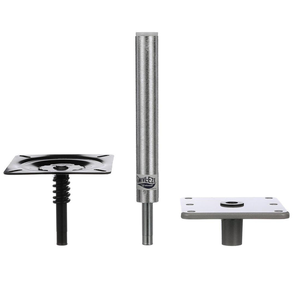 Attwood Seat Pedestal Kit, 11" x 3/4" Fixed Post, Seat Mount & Square Base  • 97749-7