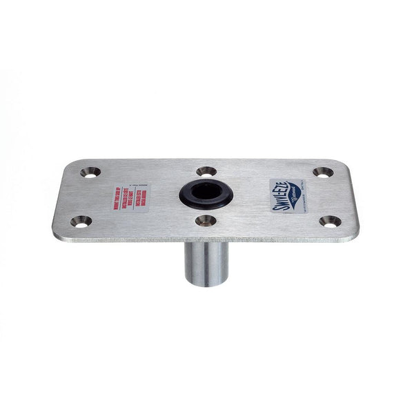 Attwood Lock'N-Pin 8" x 4" Stainless Steel Non-Threaded Rectangular Base with Nylon Bushing & Steel Lip Tube for 3/4" Post  • SP-64839