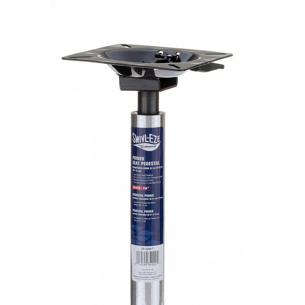 Attwood Lock'N-Pin 24"-30" H x 3/4" D Aluminum Non-Threaded Power Adjustable Post with Integral Seat Mount  • SP-3204-T