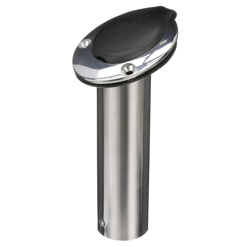Attwood Standard Series 7-1/2" L 2" O.D. Black 30° Flush Mount Rod Holder with Black Insert  • 66362-7