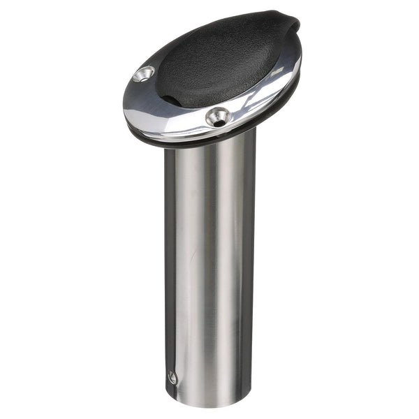Attwood Standard Series 7-1/2" L 2" O.D. Black 30° Flush Mount Rod Holder with Black Insert  • 66362-7