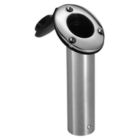 Attwood Standard Series 7-1/2" L 2" O.D. Black 30° Flush Mount Rod Holder with Black Insert  • 66362-7