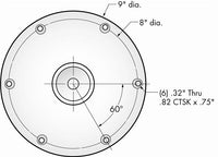 Attwood 238 Series 9" D Clear Coat Clear Coat Aluminum Socket Round Base for 2-3/8" D Post  • 238312-2