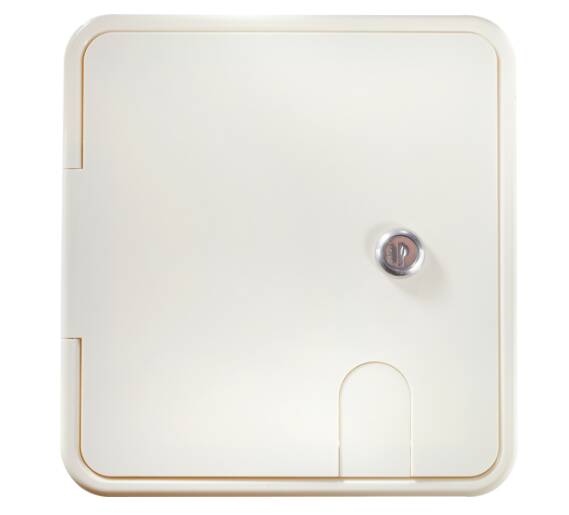 RV Designer Polar White Rectangular Electric Cable Hatch 8.5"H x 8"W   • B152