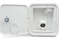 Thetford B&B Molders City Water Hatch with Plastic Check Valve, Key Lock, Polar White  • 94226