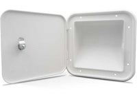 Thetford B&B Molders Fuel Access Hatch Fuel Access Hatch with Slat Back, 6.5"H x 7.6"W, White  • 94312