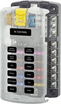 Blue Sea ST Blade Fuse Block W/Cover - 12 Circuit W/Negative Bus  • 5026-BSS