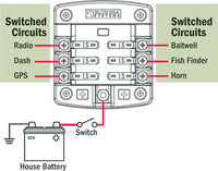 Blue Sea ST Blade Fuse Block W/ Cover - 6 Circuit Without Negative Bus  • 5028-BSS