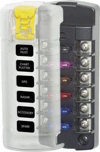 Blue Sea ST Blade Fuse Block W/Cover - 6 Circuit Independent W/O Negative Bus  • 5035-BSS