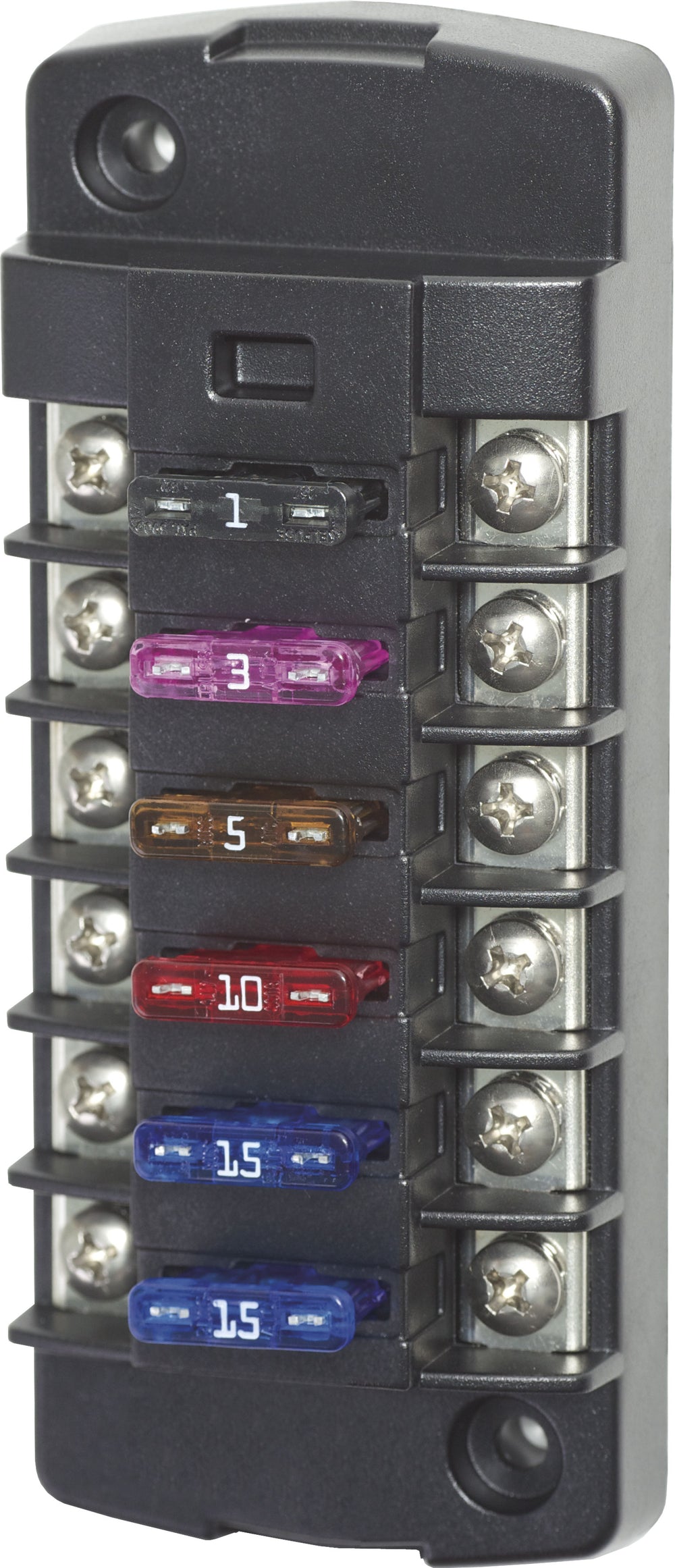 Blue Sea ST Blade Fuse Block W/O Cover - 6 Circuit Independent W/O Negative Bus  • 5037-BSS