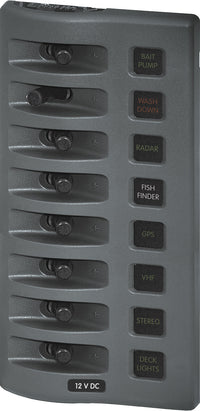 Blue Sea WeatherDeck 12V DC Waterproof Fuse Panel - Gray 8 Positions  • 4308-BSS