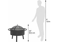 Blue Sky Outdoor Living 29” Deer Head Round Barrel Wood Fire Pit with Steel Ring  • WBFB29-MD