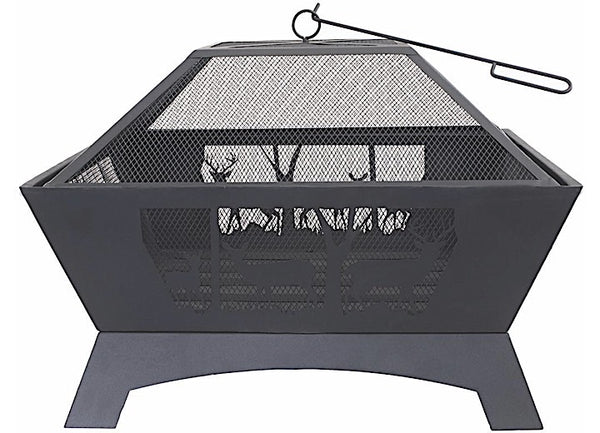 Blue Sky Outdoor Living 28" Square Deer Family Fire Pit  • WBFP28SQ-OD