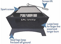 Blue Sky Outdoor Living 28" Square Deer Family Fire Pit  • WBFP28SQ-OD