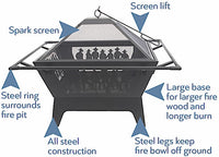 Blue Sky Outdoor Living  31” Square Wood Cowboy Fire Pit  • WBFP31SQ-GF