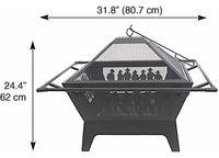 Blue Sky Outdoor Living  31” Square Wood Cowboy Fire Pit  • WBFP31SQ-GF