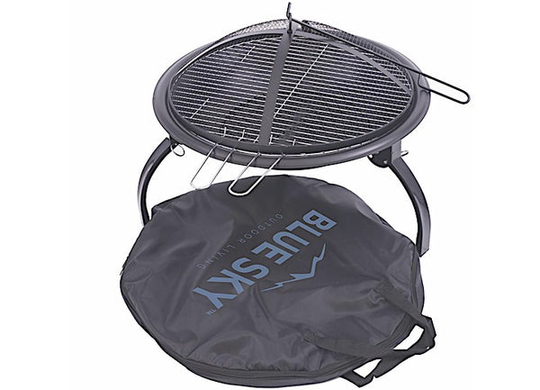 Blue Sky Outdoor Living 21.25” Round Folding Leg Portable Wood Fire Pit  • WBPFP22