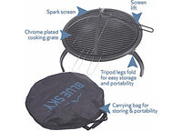 Blue Sky Outdoor Living 21.25” Round Folding Leg Portable Wood Fire Pit  • WBPFP22