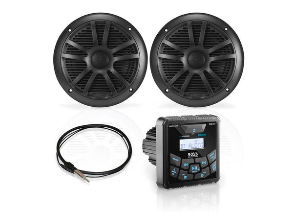 BOSS Weatherproof Marine Gauge Receiver and 6.5" Speaker Package  • MCKGB450B.6