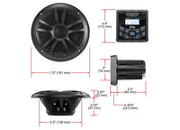 BOSS Weatherproof Marine Gauge Receiver and 6.5" Speaker Package  • MCKGB450B.6