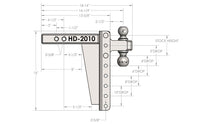 Bulletproof Hitches 2.0" Heavy Duty 10" Drop/Rise Hitch  • HD2010