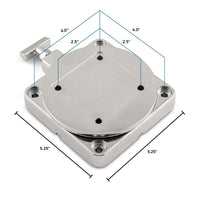 Cannon 22.5° Mirror Cast 316 Stainless Steel Swivel Downrigger Low-Profile Mount Base  • 1903002